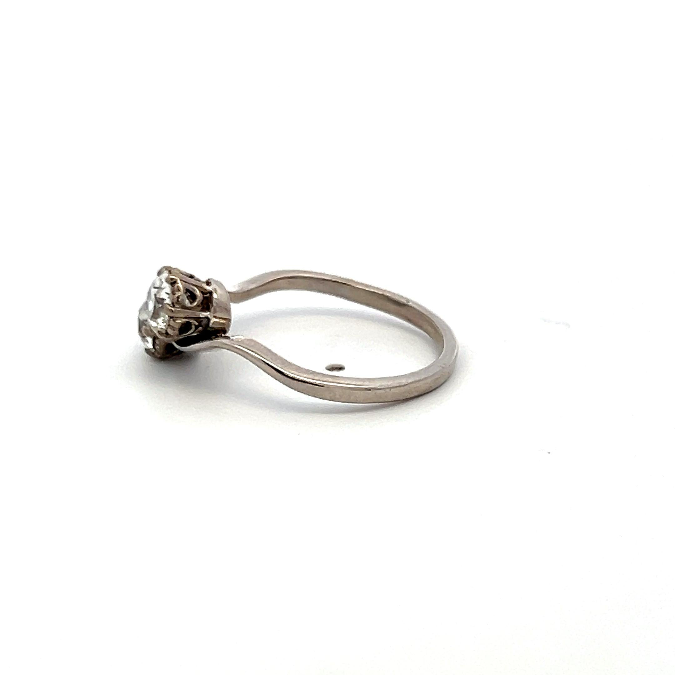 Platinum Two-Stone Ring With 1.13 Carat Circular Brilliant I-SI2 Diamonds
