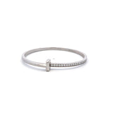 Tiffany & Co 1.00 Carat Round Brilliant Diamond 18K White Gold Bangle Bracelet