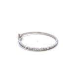 Tiffany & Co 1.00 Carat Round Brilliant Diamond 18K White Gold Bangle Bracelet