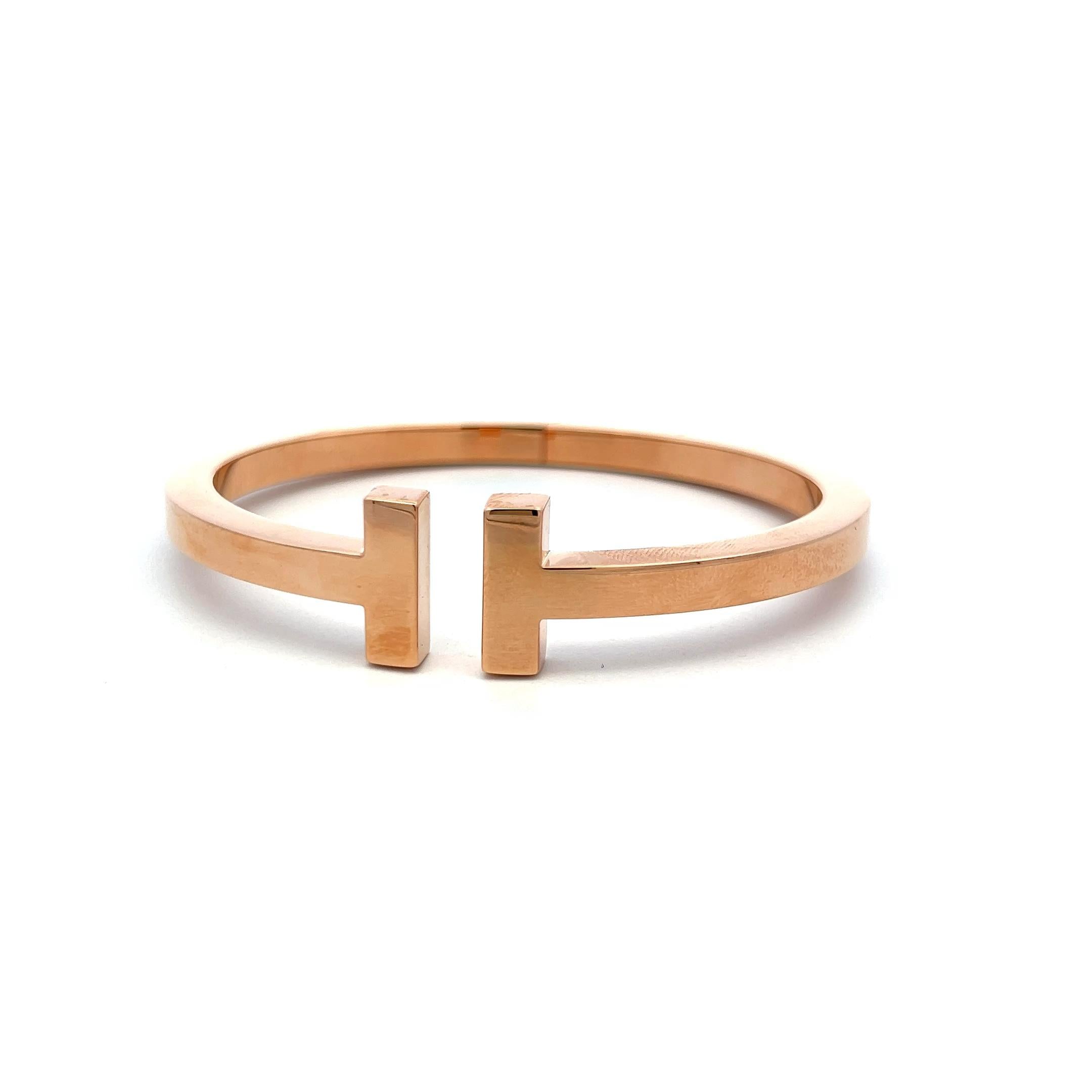 Tiffany & Co 29 Grams Size 7 18 Karat Yellow Gold Bangle T Bracelet