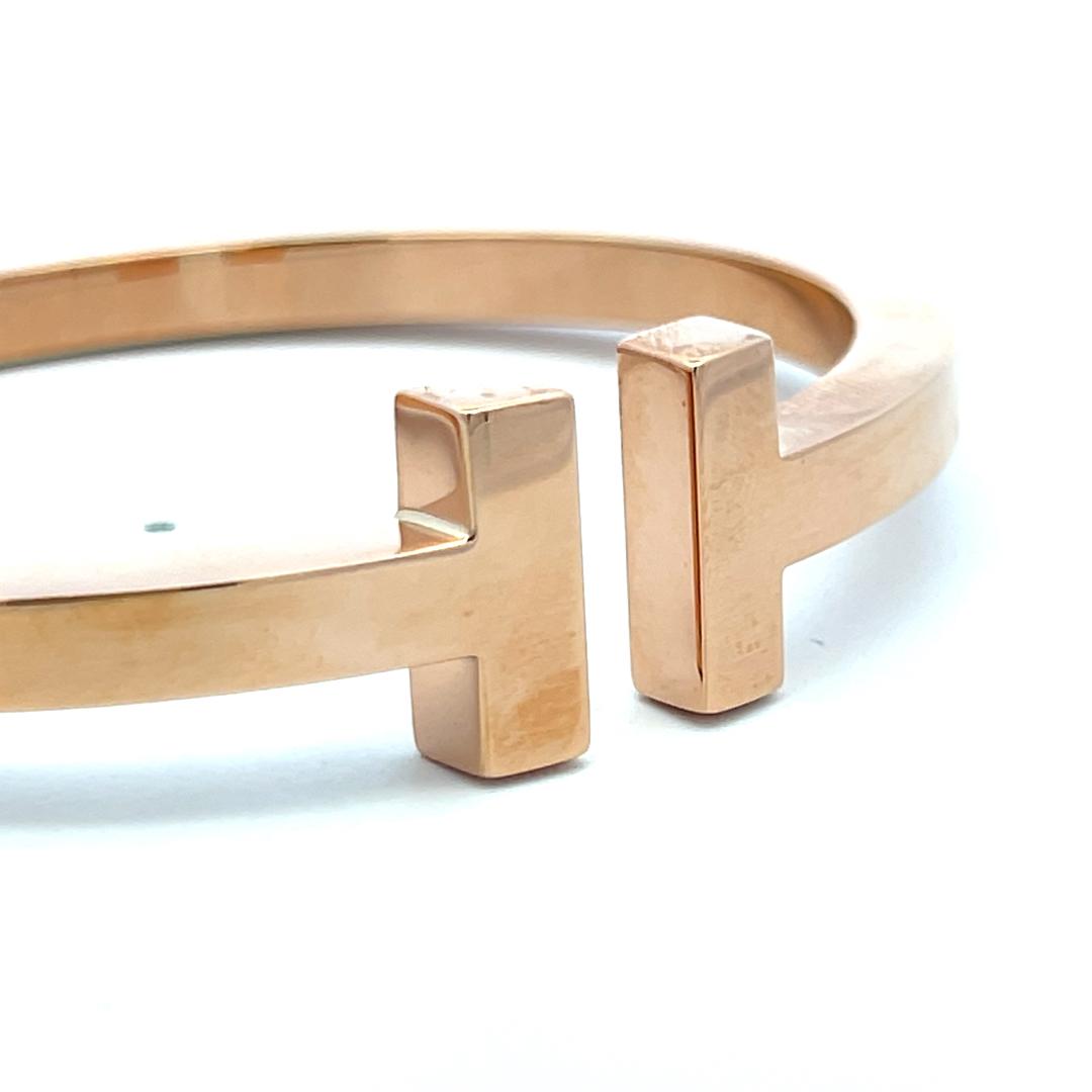Tiffany & Co 29 Grams Size 7 18 Karat Yellow Gold Bangle T Bracelet