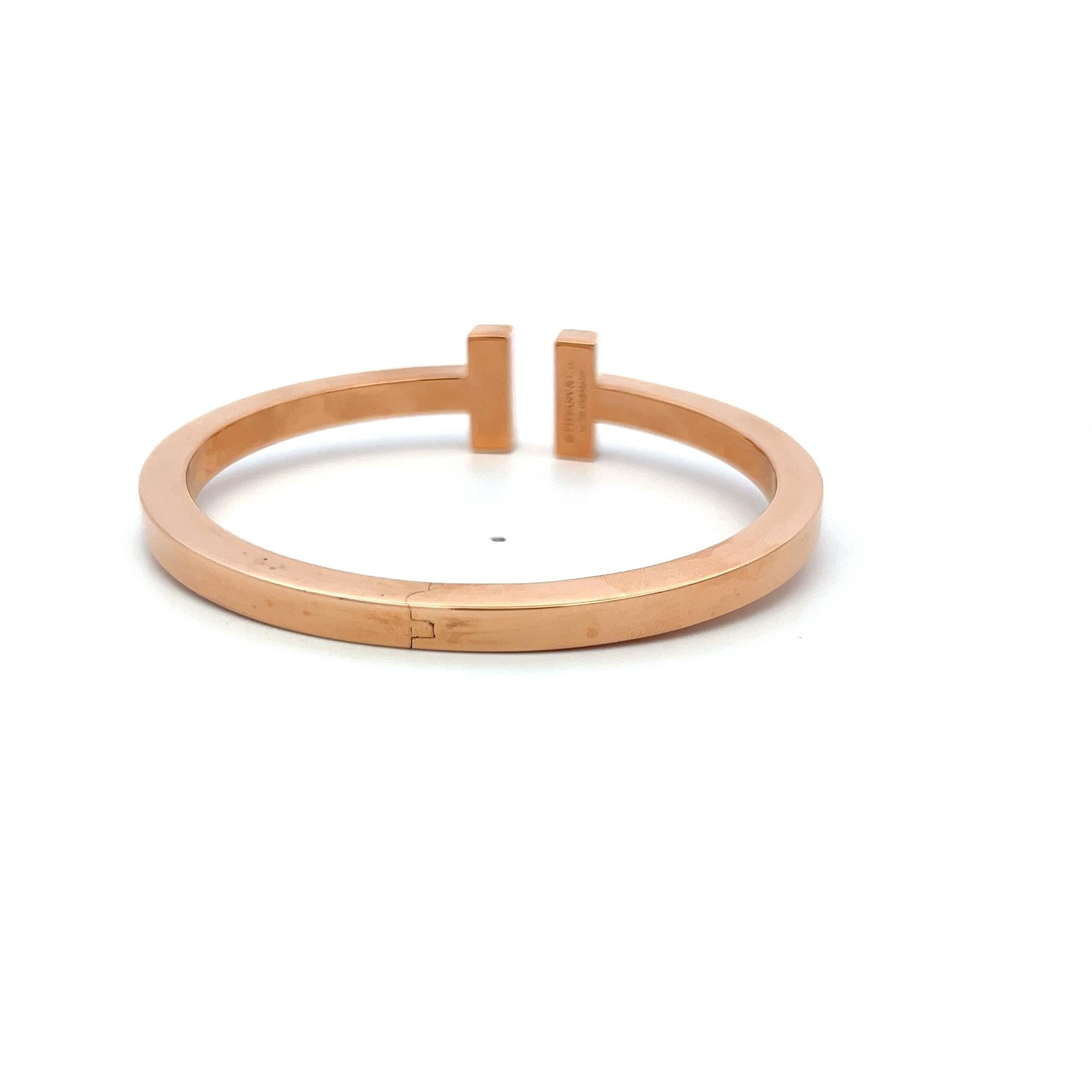 Tiffany & Co 29 Grams Size 7 18 Karat Yellow Gold Bangle T Bracelet