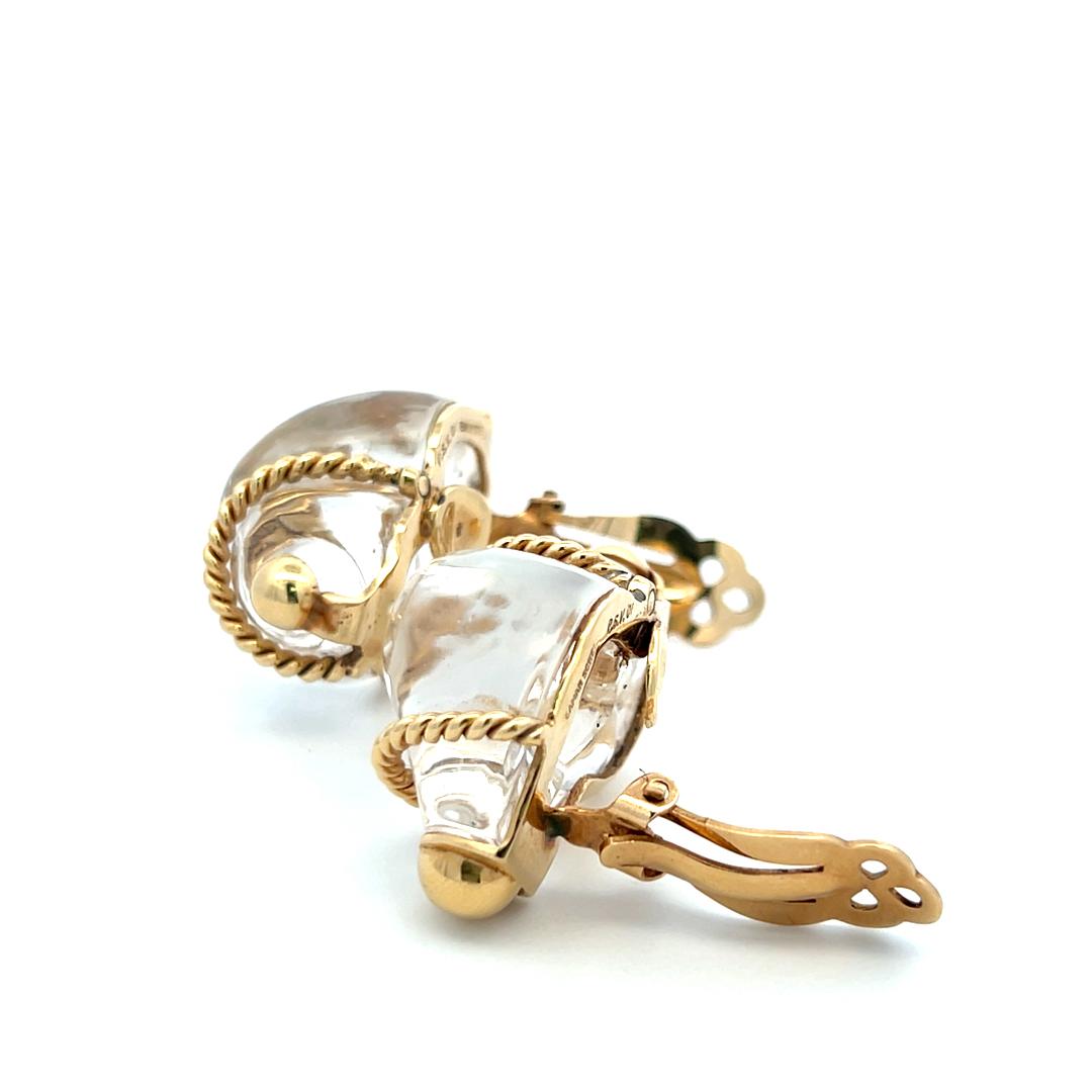 Seaman Schepps 18K Yellow Gold Sculptural Vintage Clip-On Earrings