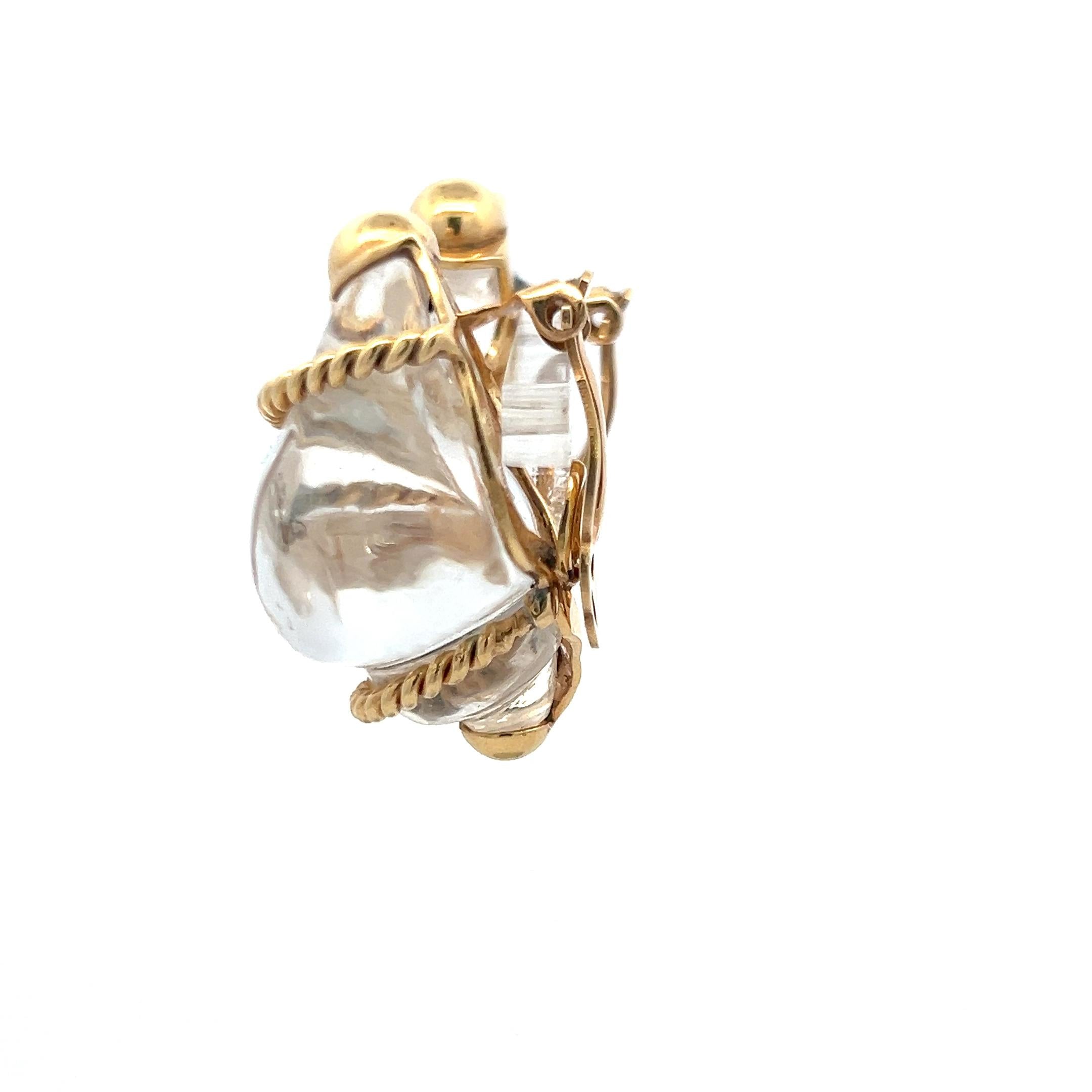 Seaman Schepps 18K Yellow Gold Sculptural Vintage Clip-On Earrings