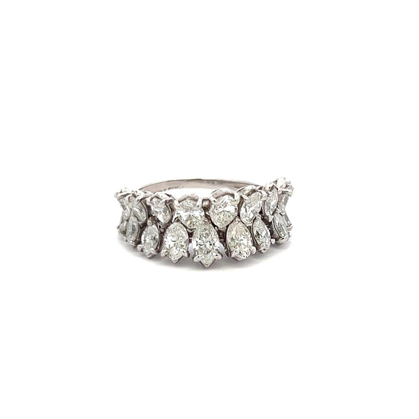 3.50 Carat Marquise Shape H VS Diamond Platinum Band Ring