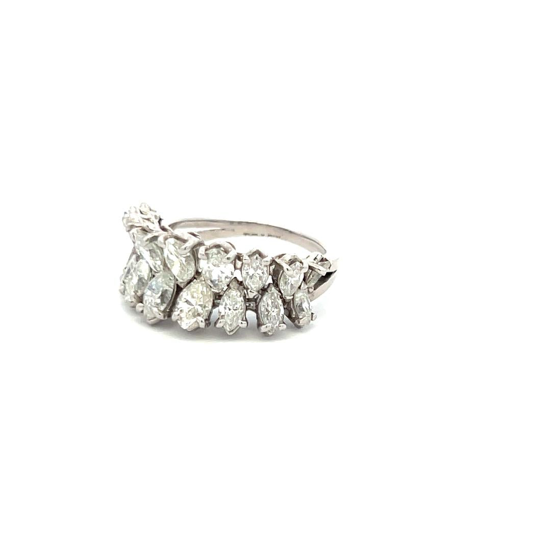 3.50 Carat Marquise Shape H VS Diamond Platinum Band Ring