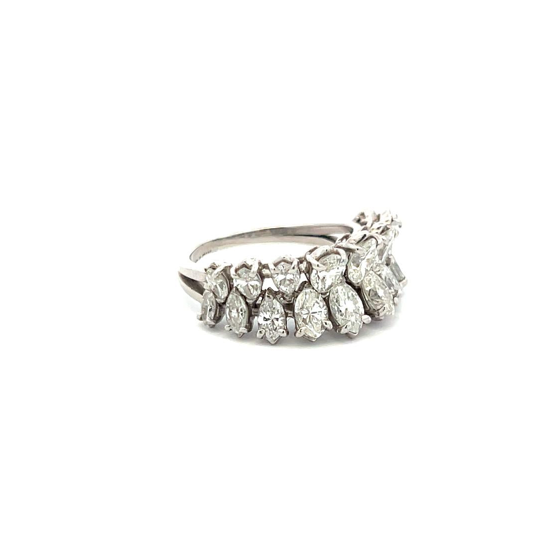 3.50 Carat Marquise Shape H VS Diamond Platinum Band Ring