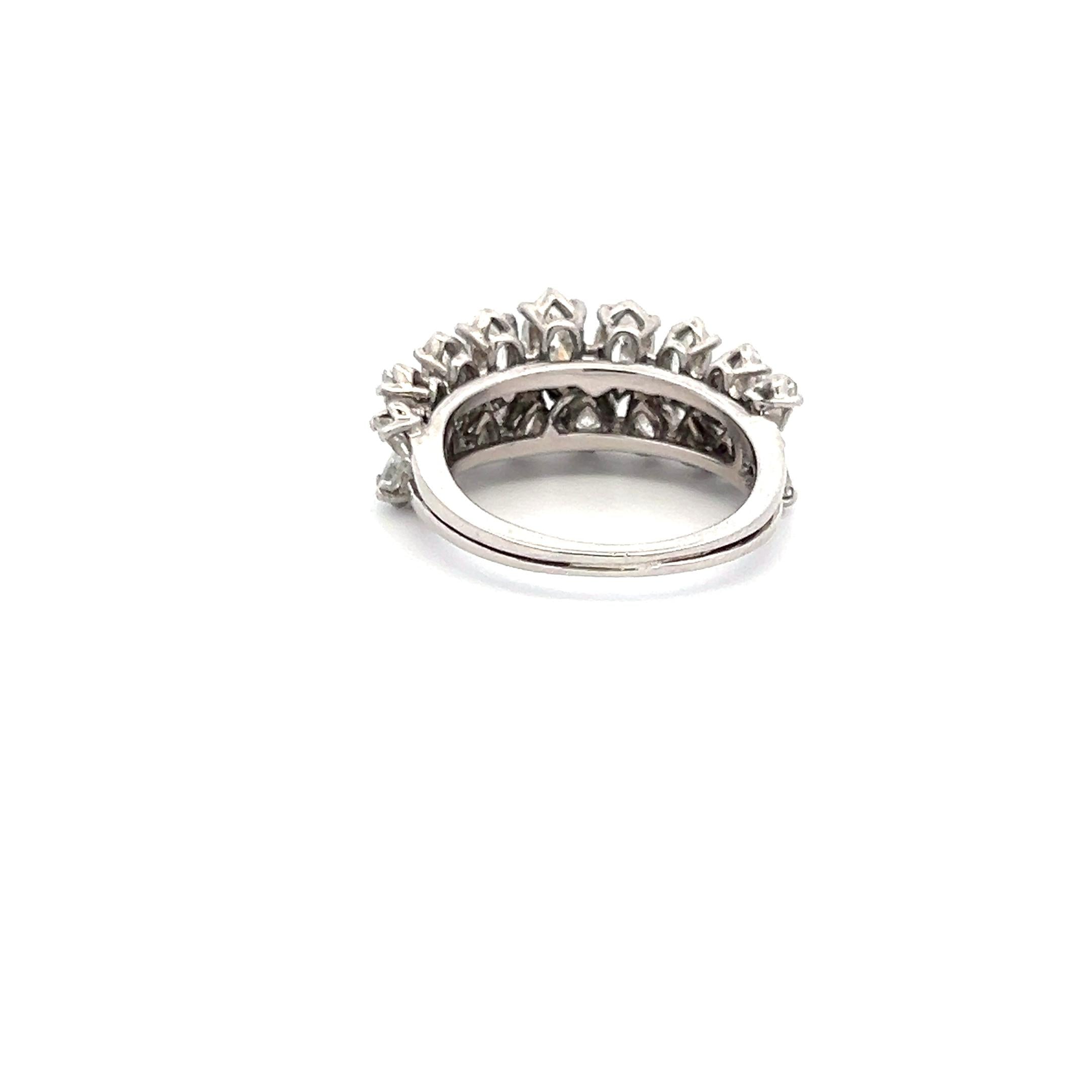 3.50 Carat Marquise Shape H VS Diamond Platinum Band Ring