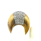 4.40 Carat Round Brilliant Diamond 18 Karat Two Tone Gold Cocktail Ring