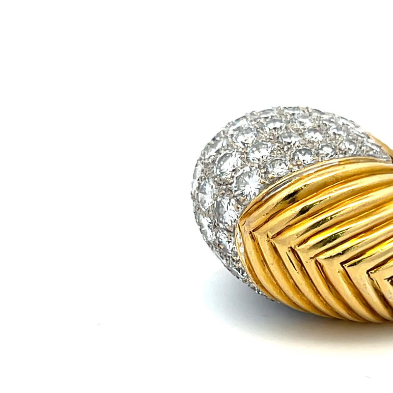 4.40 Carat Round Brilliant Diamond 18 Karat Two Tone Gold Cocktail Ring