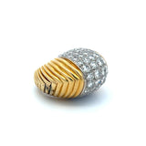 4.40 Carat Round Brilliant Diamond 18 Karat Two Tone Gold Cocktail Ring