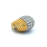 4.40 Carat Round Brilliant Diamond 18 Karat Two Tone Gold Cocktail Ring