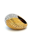 4.40 Carat Round Brilliant Diamond 18 Karat Two Tone Gold Cocktail Ring