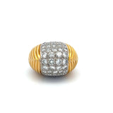 4.40 Carat Round Brilliant Diamond 18 Karat Two Tone Gold Cocktail Ring