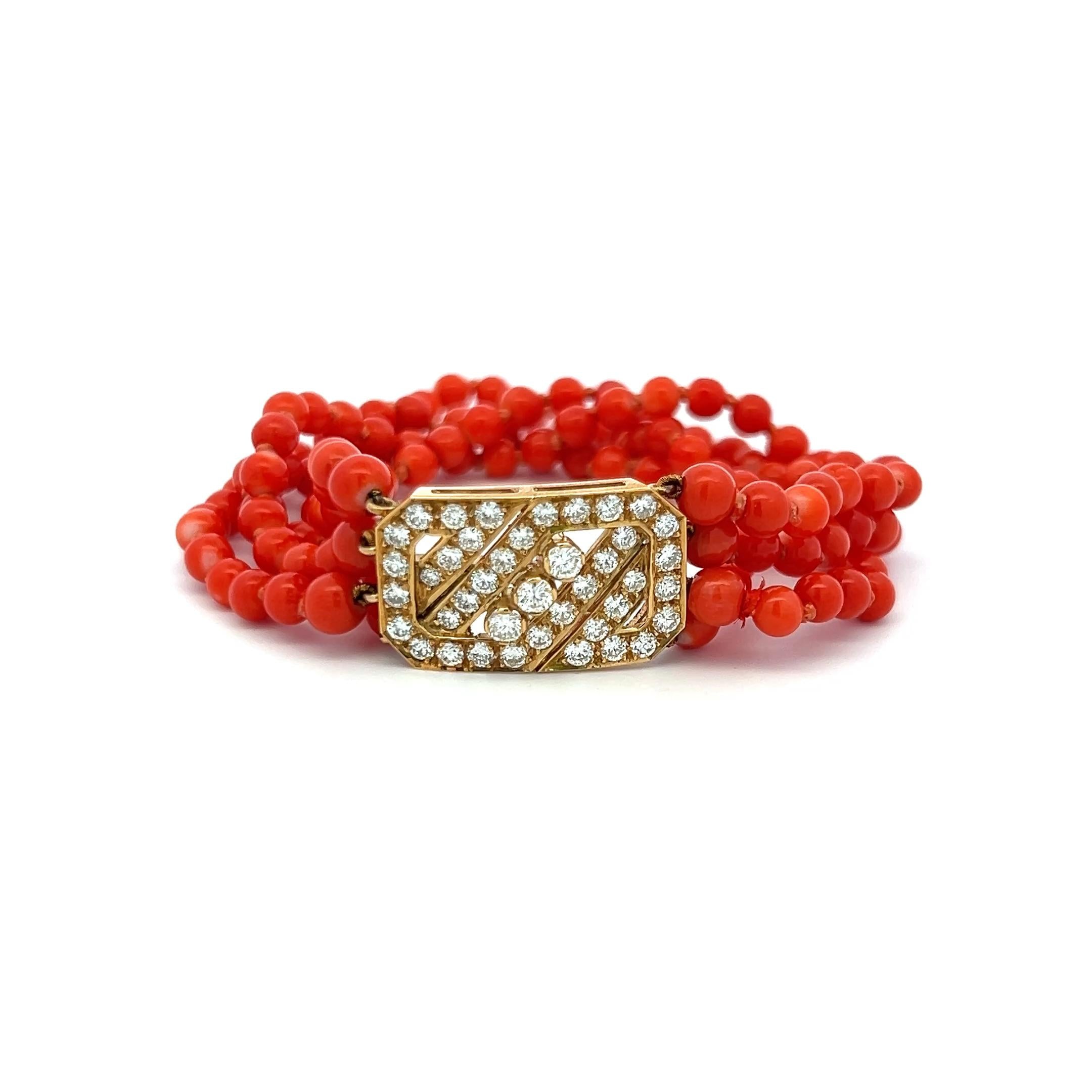 1.45 Carat Round Brilliant I VS Diamond 14 Karat Yellow Gold Bead Bracelet