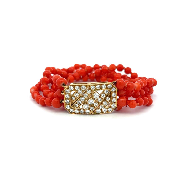 1.45 Carat Round Brilliant I VS Diamond 14 Karat Yellow Gold Bead Bracelet
