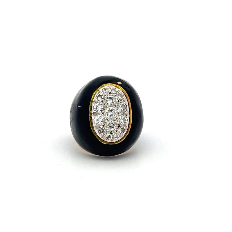 0.70 Carat Round Brilliant I VS Diamond 18 Karat Yellow Gold Cocktail Ring