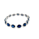 William Goldber 21.57 Carat Sapphire 2.00 Carat Round Diamond Plat Link Bracelet