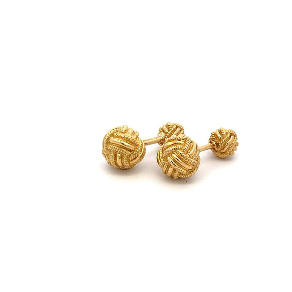 Tiffany & Co. 18K Yellow Gold Knotted Rope Design Vintage Cufflinks