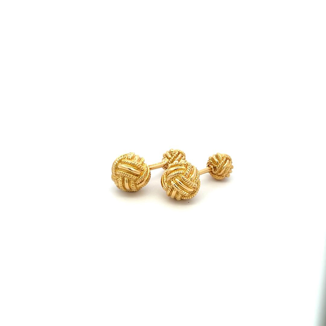 Tiffany & Co. 18K Yellow Gold Knotted Rope Design Vintage Cufflinks