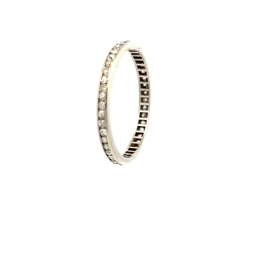 0.21 Carat Round Brilliant H SI Diamond Platinum Eternity Band Ring