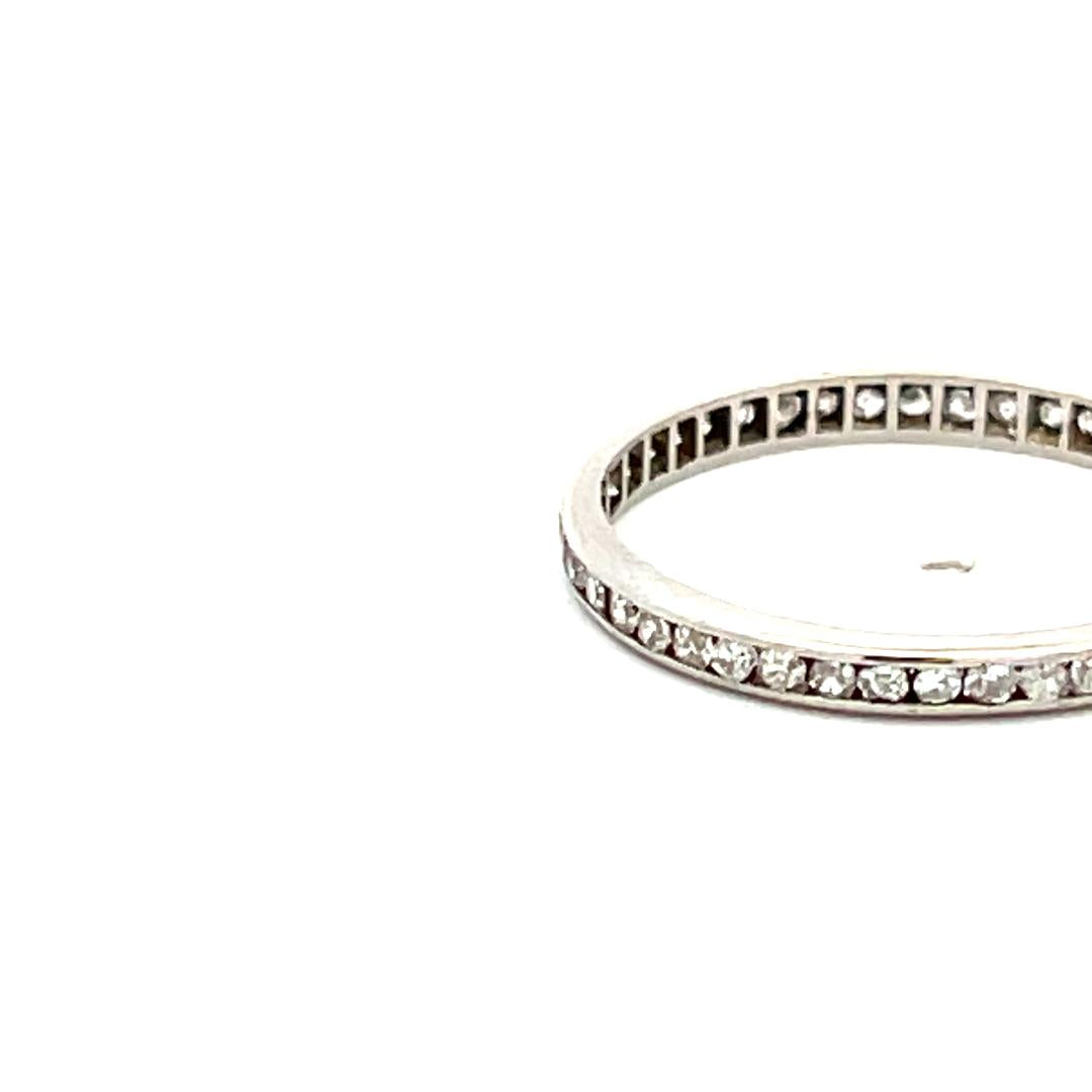 0.21 Carat Round Brilliant H SI Diamond Platinum Eternity Band Ring