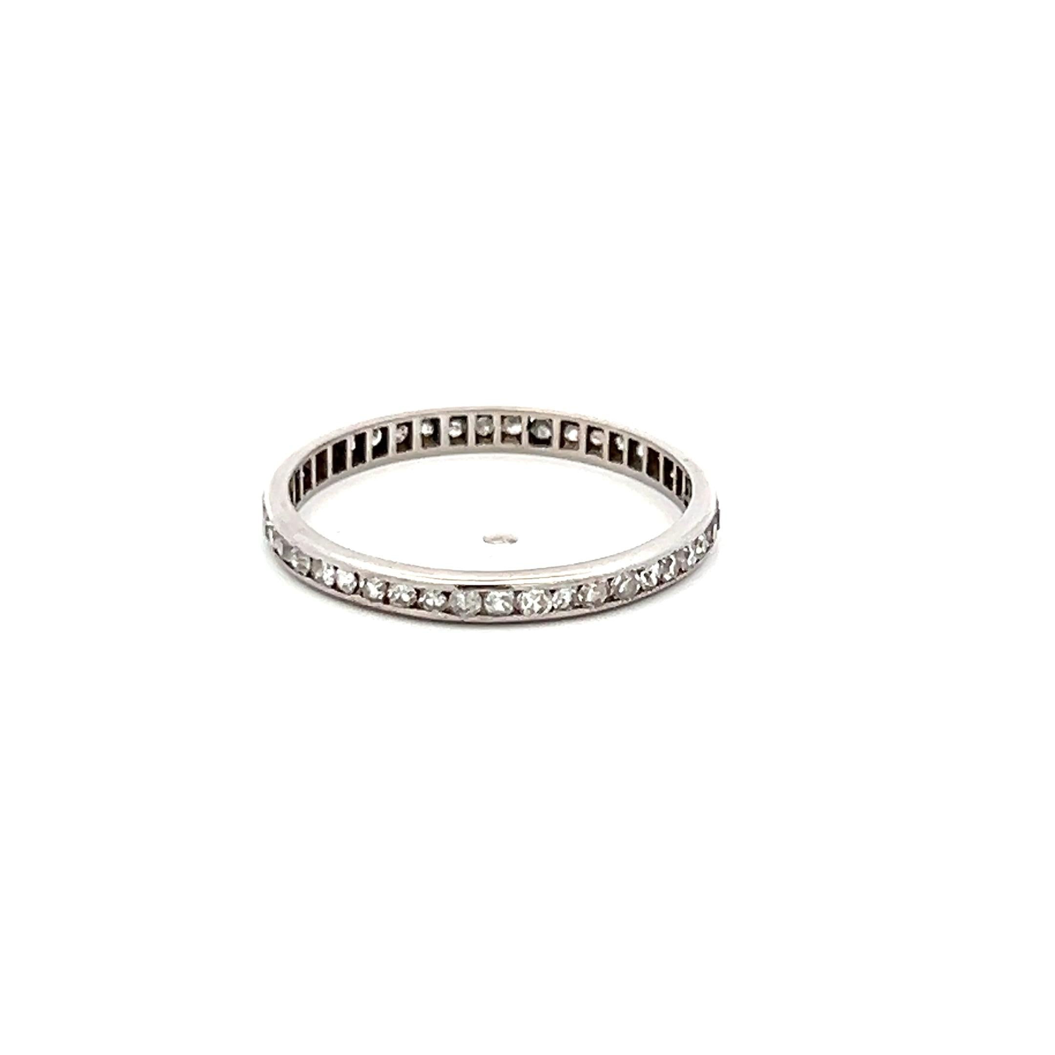 0.21 Carat Round Brilliant H SI Diamond Platinum Eternity Band Ring