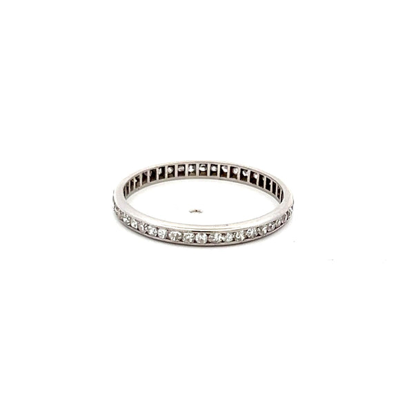 0.21 Carat Round Brilliant H SI Diamond Platinum Eternity Band Ring