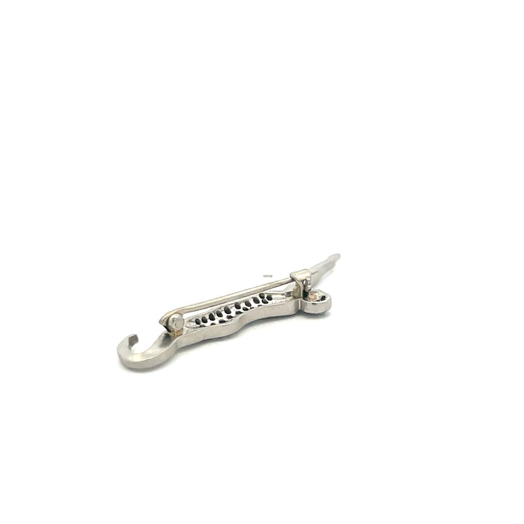0.20 Carat Round Brilliant H VS Diamond Platinum Pin Brooch
