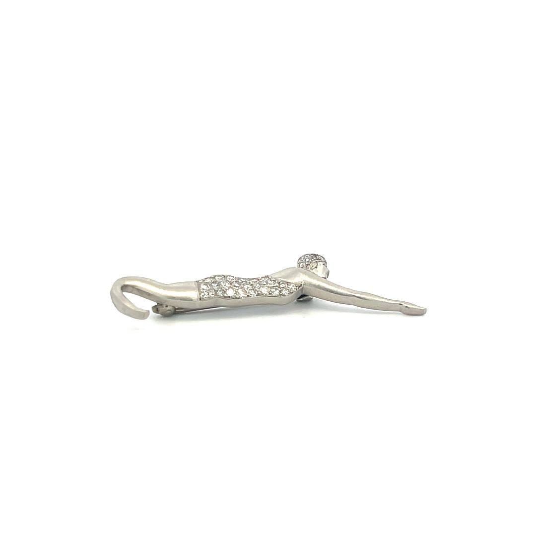 0.20 Carat Round Brilliant H VS Diamond Platinum Pin Brooch