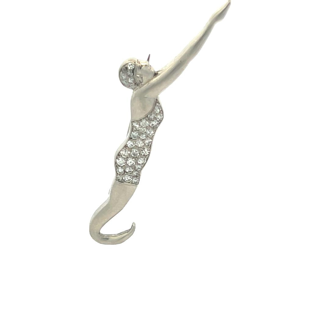 0.20 Carat Round Brilliant H VS Diamond Platinum Pin Brooch