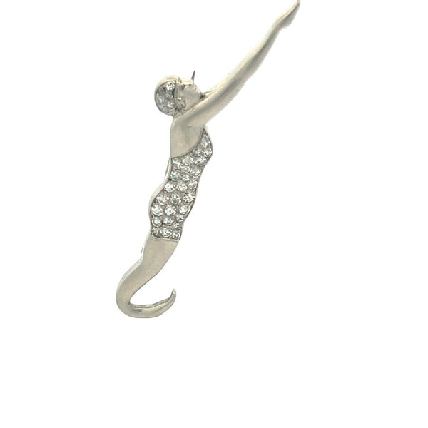 0.20 Carat Round Brilliant H VS Diamond Platinum Pin Brooch