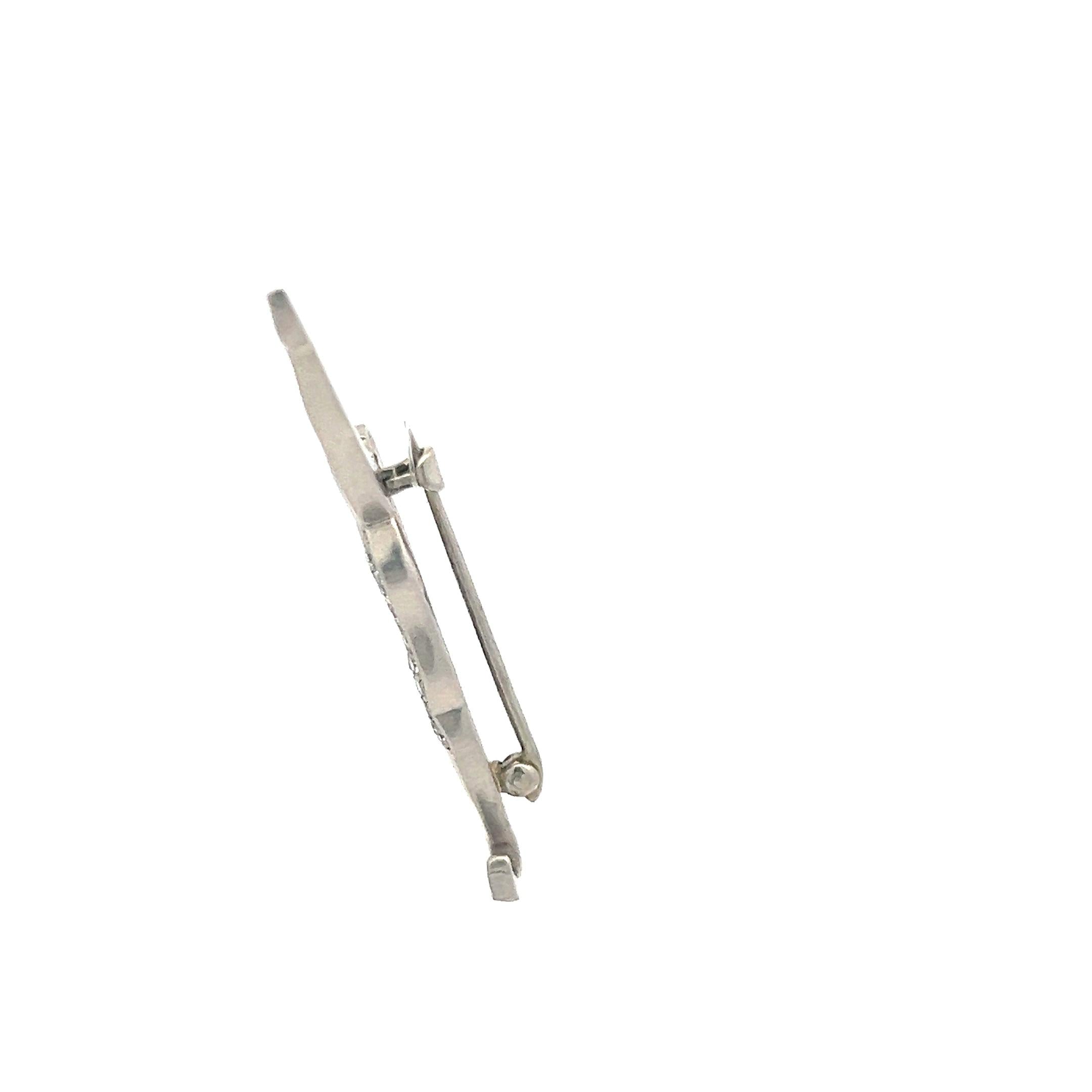 0.20 Carat Round Brilliant H VS Diamond Platinum Pin Brooch