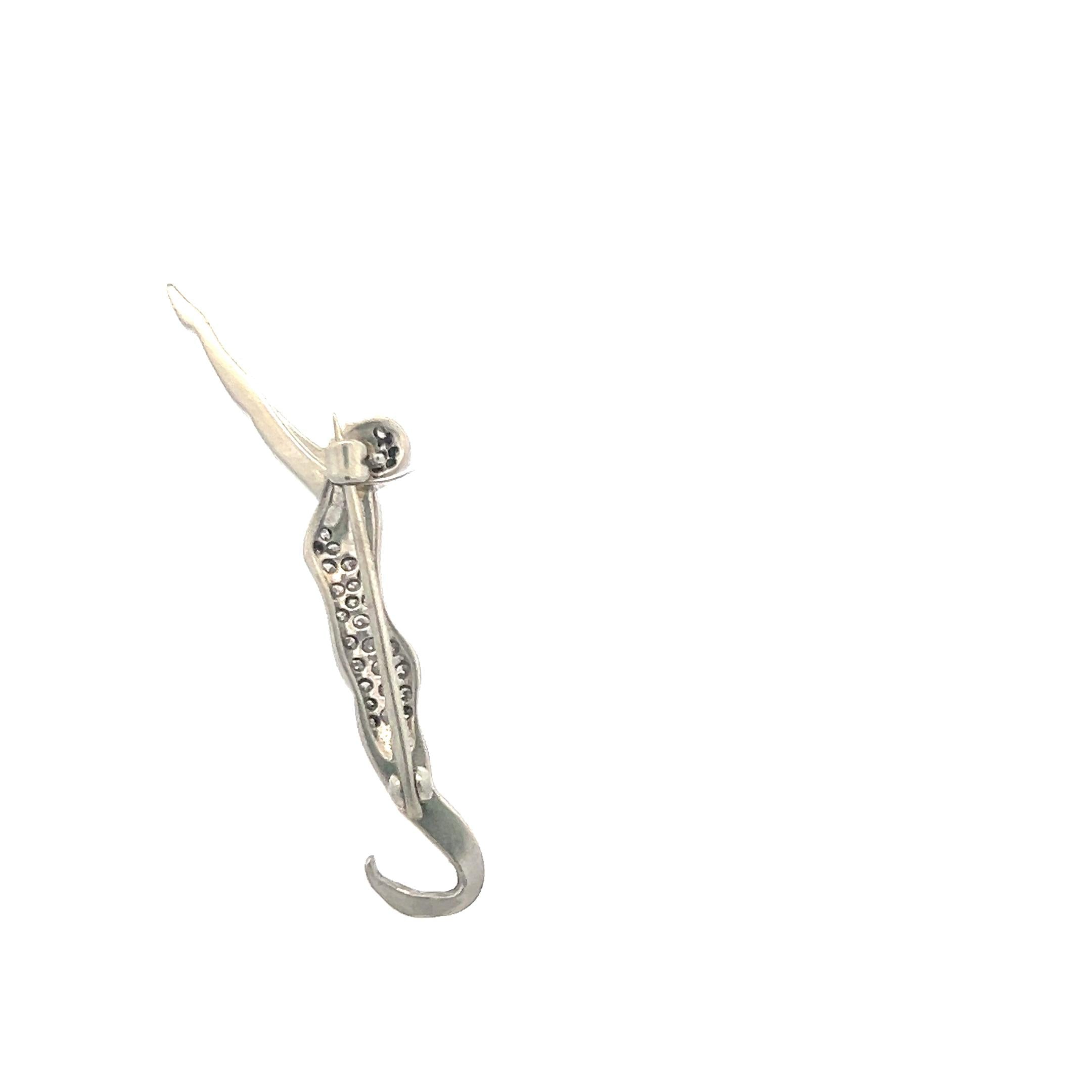 0.20 Carat Round Brilliant H VS Diamond Platinum Pin Brooch