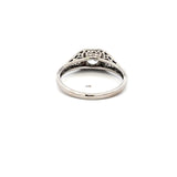 0.56 Carat Old European Cut H VS Diamond Platinum Filigree Ring