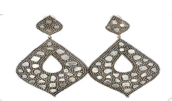 5.00 Carat I1 Diamond 18 Karat Two Tone Gold Dangling Earrings