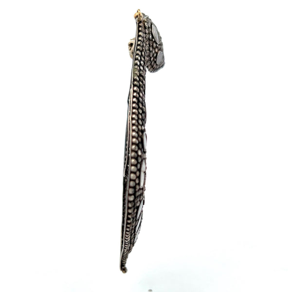 5.00 Carat I1 Diamond 18 Karat Two Tone Gold Dangling Earrings