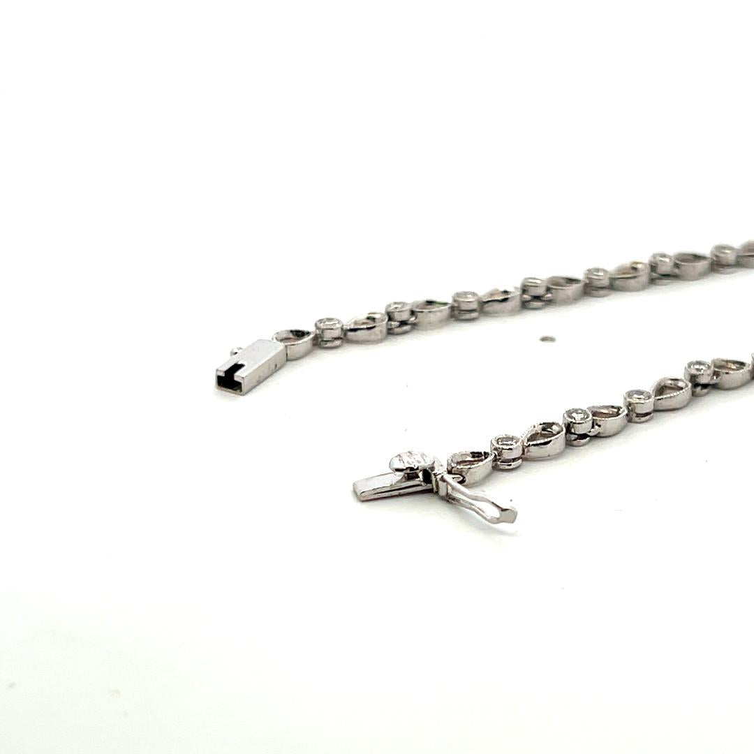 1.55 Carat Circular Brilliant and Marquis Shape Diamond 18K WG Station Necklace