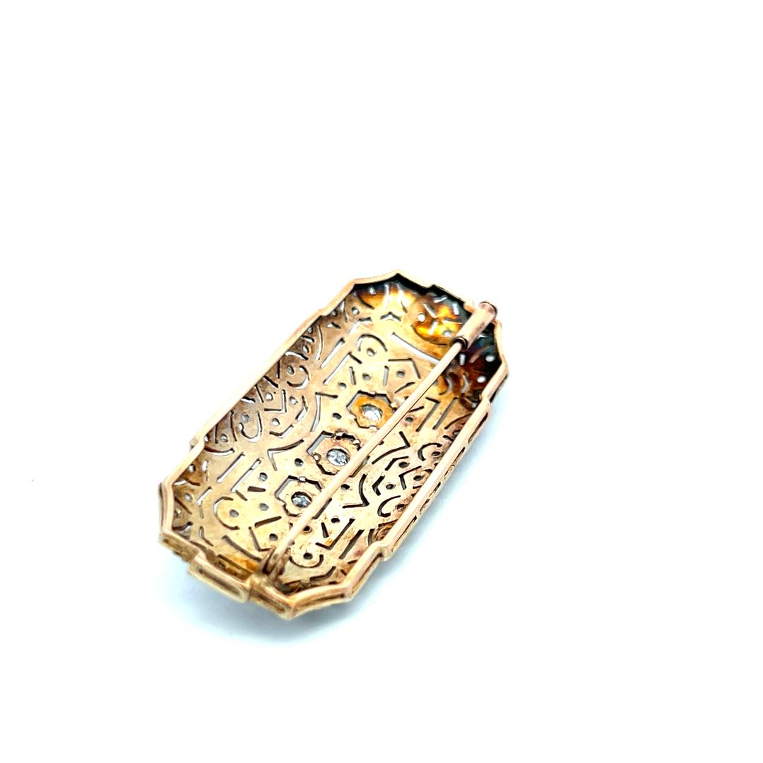 0.58 Carat Old European Cut I SI Diamond Platinum Pin Brooch