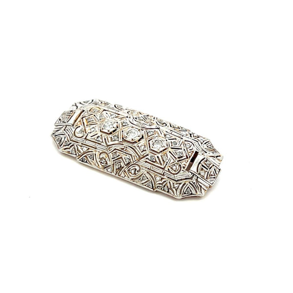 0.58 Carat Old European Cut I SI Diamond Platinum Pin Brooch