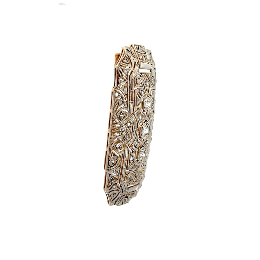 0.58 Carat Old European Cut I SI Diamond Platinum Pin Brooch