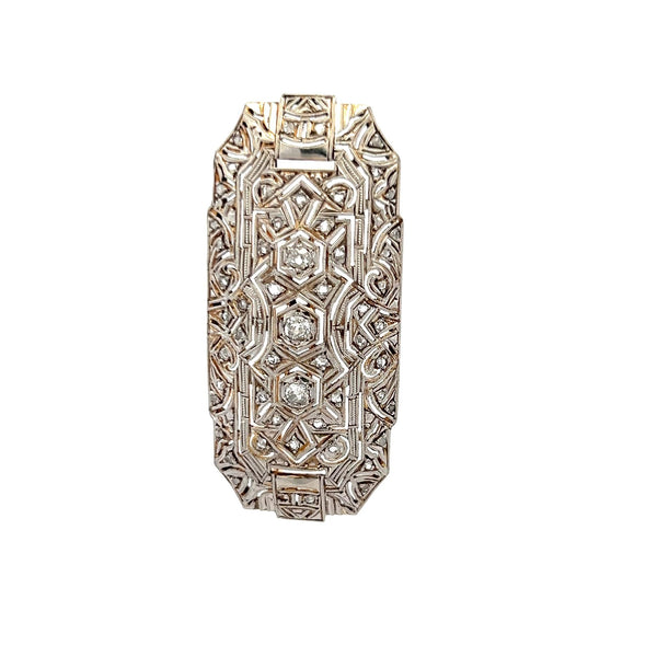 0.58 Carat Old European Cut I SI Diamond Platinum Pin Brooch
