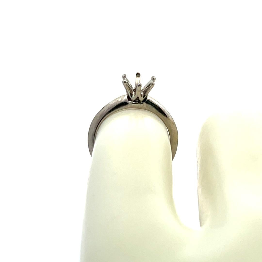 Tiffany & Co Vintage 4.20 Grams Size 4.5 Platinum Semi Mount Ring Holds 0.8 CT