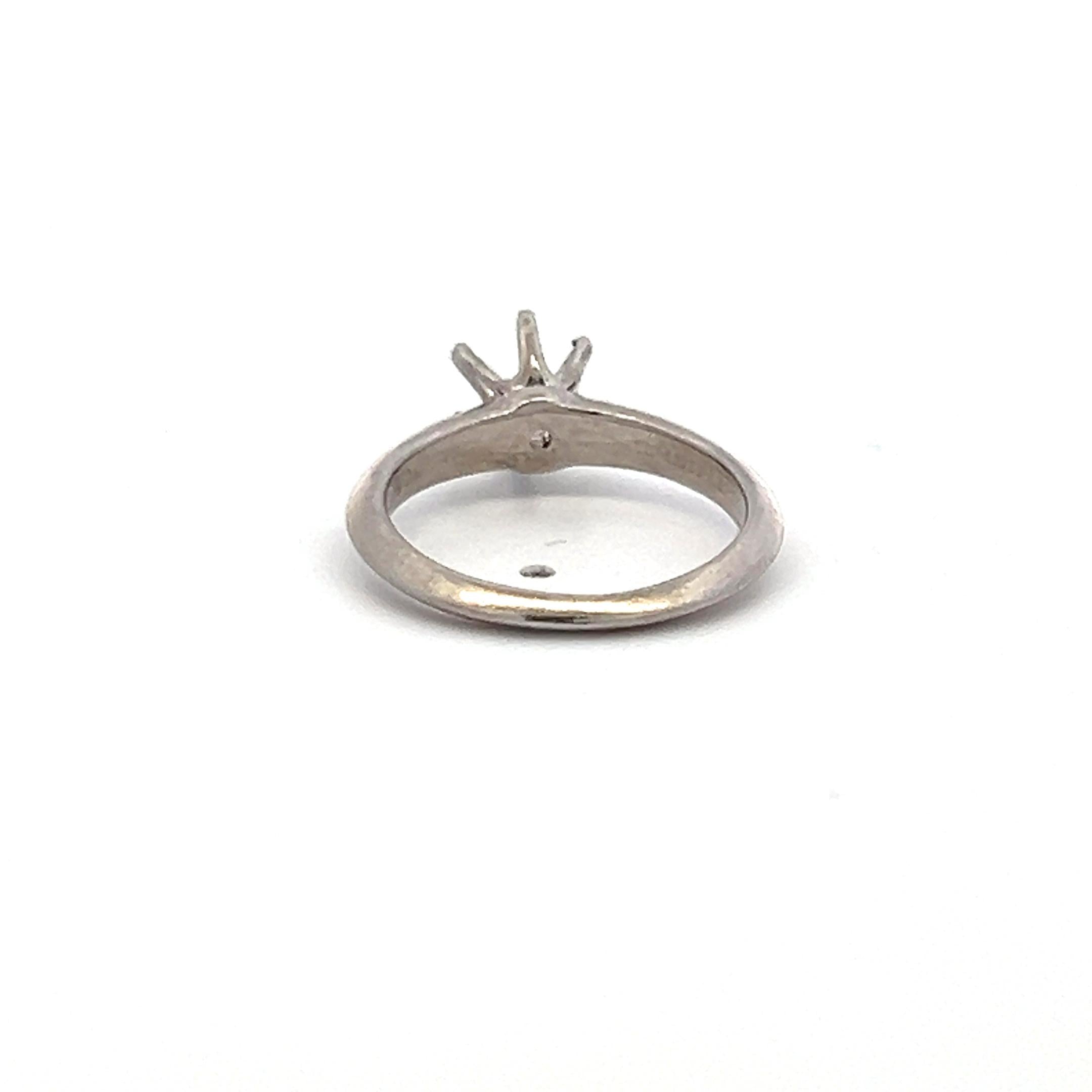 Tiffany & Co Vintage 4.20 Grams Size 4.5 Platinum Semi Mount Ring Holds 0.8 CT
