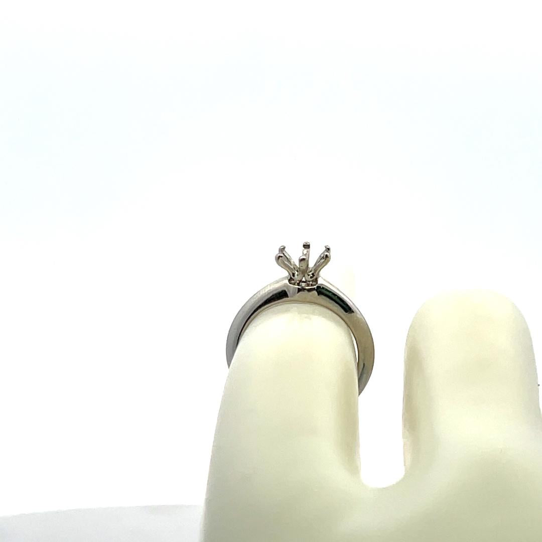 Tiffany & Co Vintage 5.10 Grams Size 4 Platinum Semi Mount Ring Holds 0.8 carat