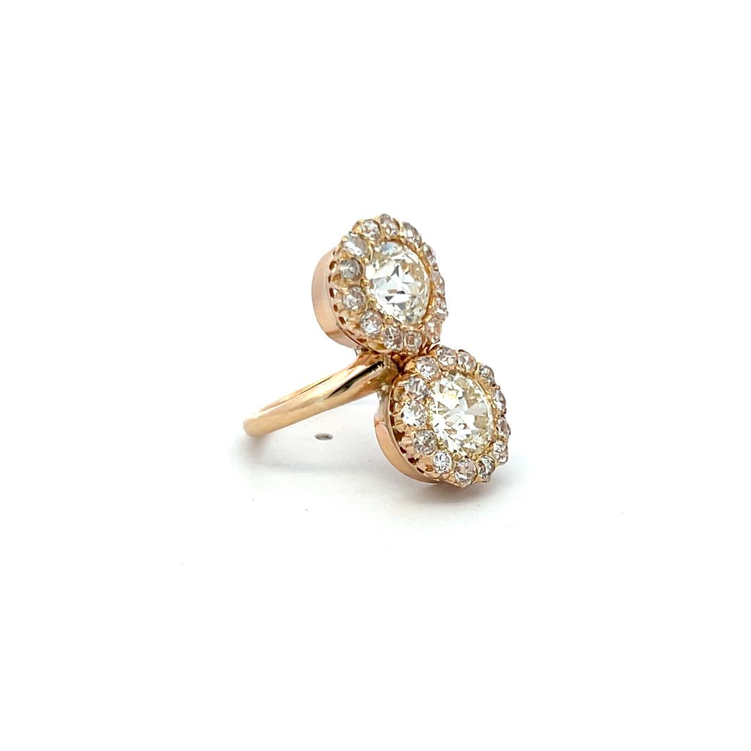 0.72 Carat Old European Cut H VS Diamond 18 Karat Yellow Gold Cocktail Ring
