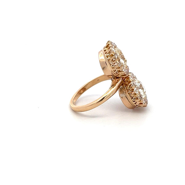 0.72 Carat Old European Cut H VS Diamond 18 Karat Yellow Gold Cocktail Ring