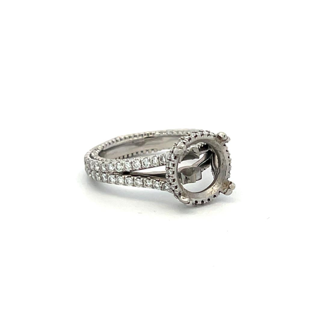 Verragio 0.75 Carat Round Brilliant G VS Diamond Platinum Semi Mount Ring