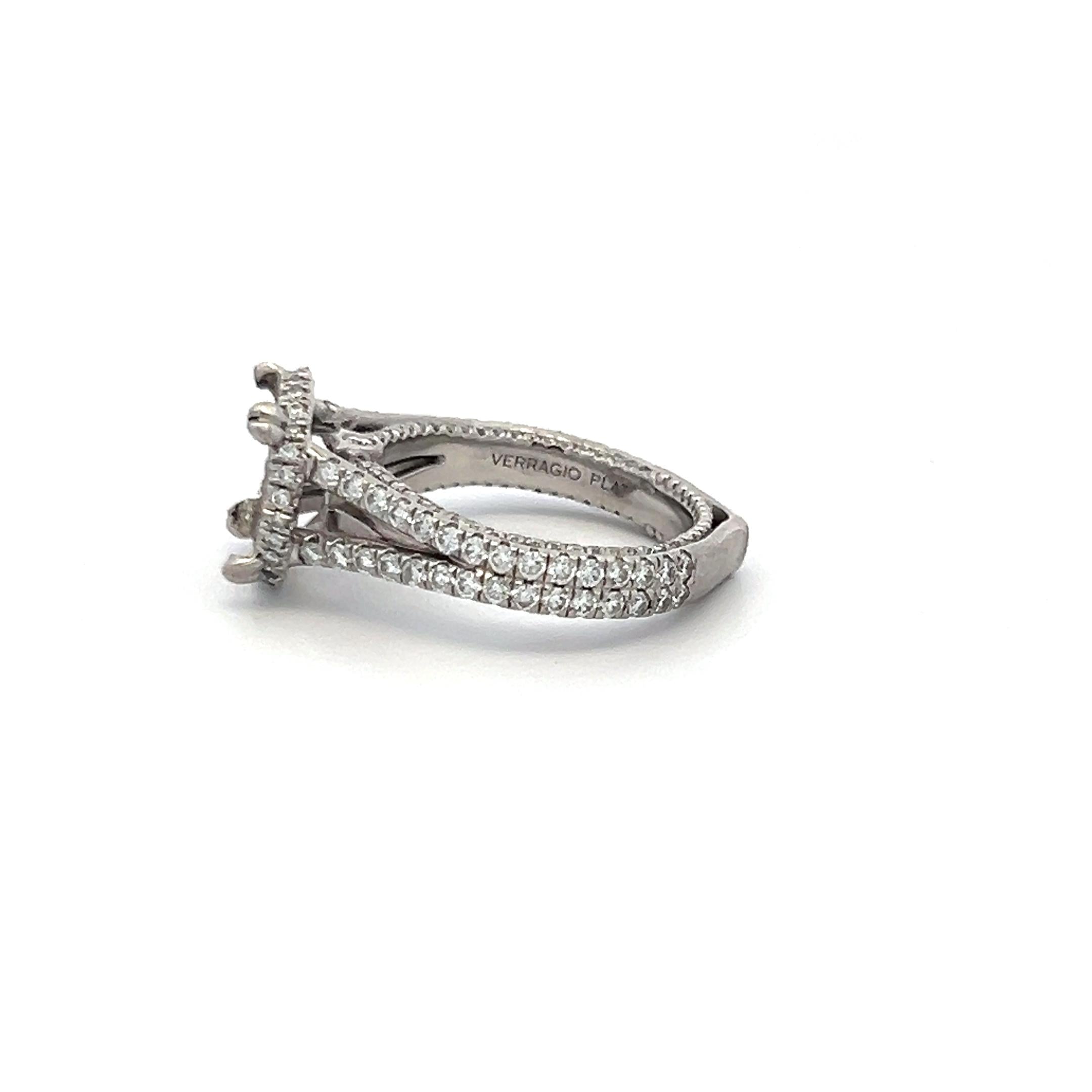 Verragio 0.75 Carat Round Brilliant G VS Diamond Platinum Semi Mount Ring