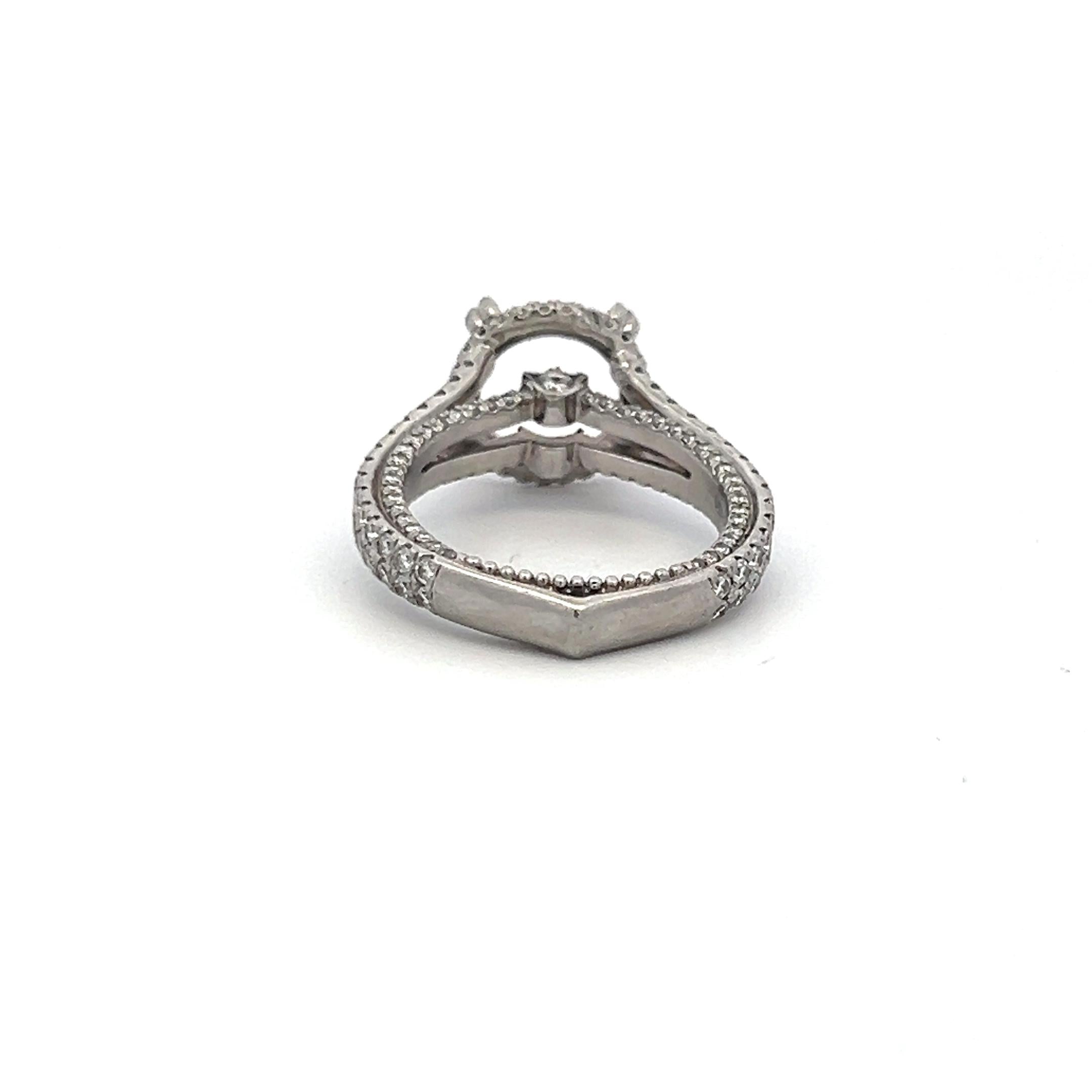 Verragio 0.75 Carat Round Brilliant G VS Diamond Platinum Semi Mount Ring
